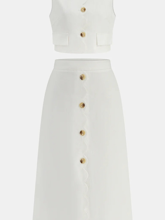 Commense Dresses & Skirts - Commense White Maxi Skirt Set